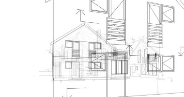 soyut mimari duvar kağıdı tasarımı, dijital konsept arkaplan