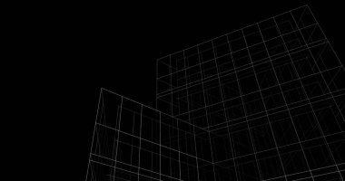 Mimari sanat konseptinde soyut çizgiler, minimum geometrik şekiller. 