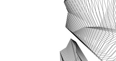 Mimari sanat konseptinde soyut çizgiler, minimum geometrik şekiller. 