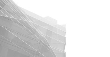 Mimari sanat konseptinde soyut çizgiler, minimum geometrik şekiller. 