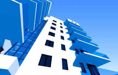 Mimari sanat konseptinde soyut çizgiler, minimum geometrik şekiller. 