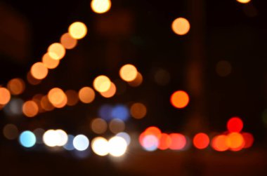 Bulanık soyut ışıklar gece şehrin arka planı