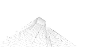 Mimari sanat konseptinde soyut çizgiler, minimum geometrik şekiller. 