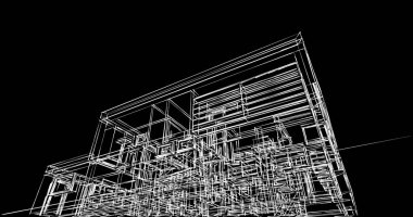 soyut mimari duvar kağıdı tasarımı, dijital konsept arkaplan