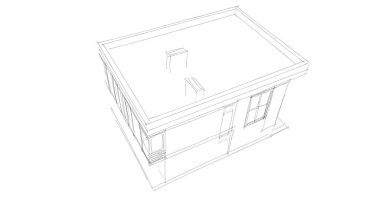 Arkaplanda mimari bina 3d illüstrasyon