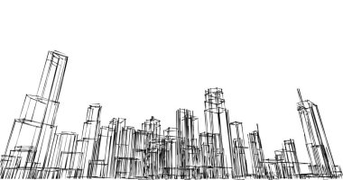 soyut mimari duvar kağıdı tasarımı, dijital konsept arkaplan