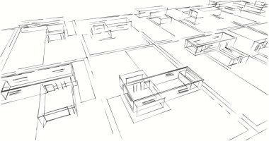 soyut mimari duvar kağıdı tasarımı, dijital konsept arkaplan