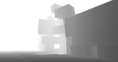 Arkaplanda mimari bina 3d illüstrasyon