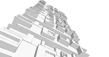 soyut mimari duvar kağıdı tasarımı, dijital konsept arkaplan