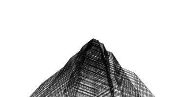 Mimari sanat konseptinde soyut çizgiler, minimum geometrik şekiller. 