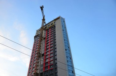 Arkaplanda mimari bina 3d illüstrasyon