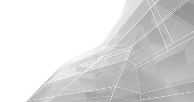 Mimari sanat konseptinde soyut çizgiler, minimum geometrik şekiller. 