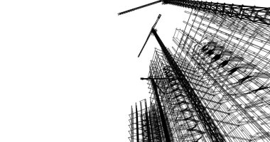 Mimari sanat konseptinde soyut çizgiler, minimum geometrik şekiller. 