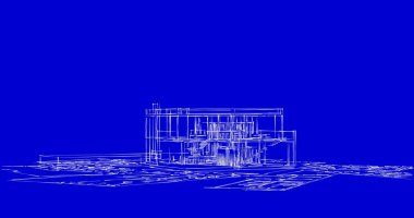 Mimari sanat konseptinde soyut çizgiler, minimum geometrik şekiller. 