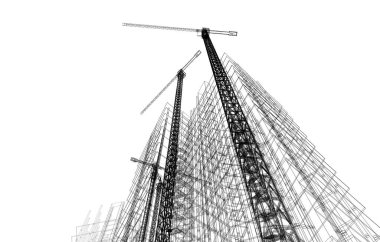 Mimari sanat konseptinde soyut çizgiler, minimum geometrik şekiller. 