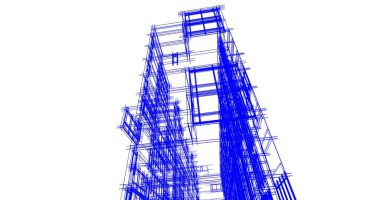Mimari sanat konseptinde soyut çizgiler, minimum geometrik şekiller. 
