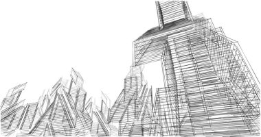 soyut mimari duvar kağıdı tasarımı, dijital konsept arkaplan