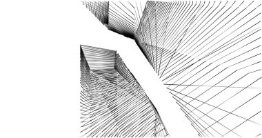 Mimari sanat konseptinde soyut çizgiler, minimum geometrik şekiller. 