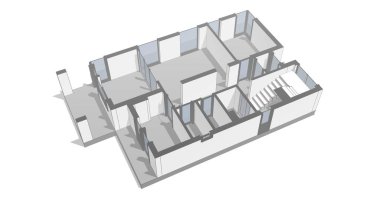 Mimari sanat konseptinde soyut çizgiler, minimum geometrik şekiller. 