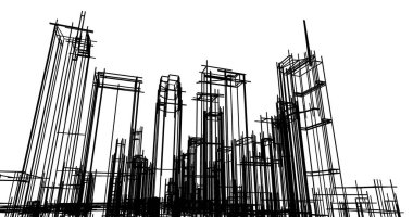 soyut mimari duvar kağıdı tasarımı, dijital konsept arkaplan