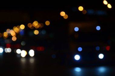 Bulanık soyut ışıklar gece şehrin arka planı