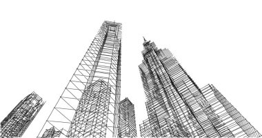 soyut mimari duvar kağıdı tasarımı, dijital konsept arkaplan