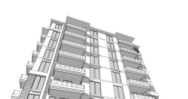 soyut mimari duvar kağıdı tasarımı, dijital konsept arkaplan