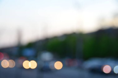 Bulanık şehir. Renkli soyut arkaplan