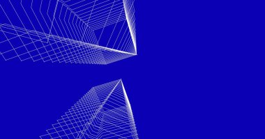 Mimari sanat konseptinde soyut çizgiler, minimum geometrik şekiller. 