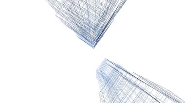 Mimari sanat konseptinde soyut çizgiler, minimum geometrik şekiller. 