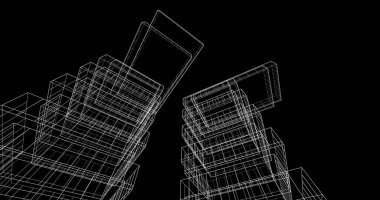 soyut mimari duvar kağıdı tasarımı, dijital konsept arkaplan