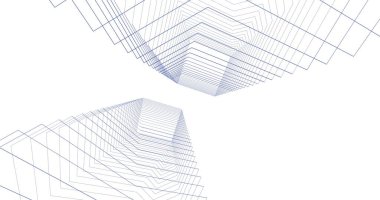 Mimari sanat konseptinde soyut çizgiler, minimum geometrik şekiller. 