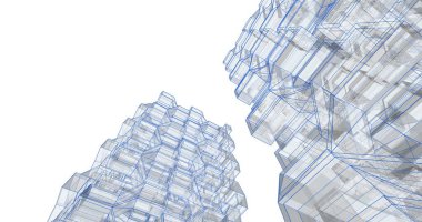 soyut mimari duvar kağıdı tasarımı, dijital konsept arkaplan