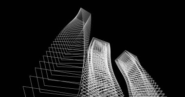 soyut mimari duvar kağıdı tasarımı, dijital konsept arkaplan