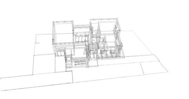 Mimari sanat konseptinde soyut çizgiler, minimum geometrik şekiller. 