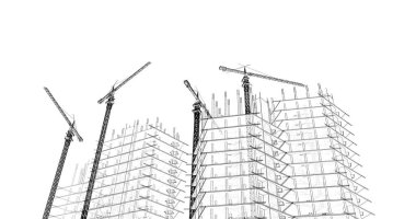 soyut mimari duvar kağıdı tasarımı, dijital konsept arkaplan