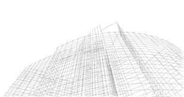 Mimari sanat konseptinde soyut çizgiler, minimum geometrik şekiller. 