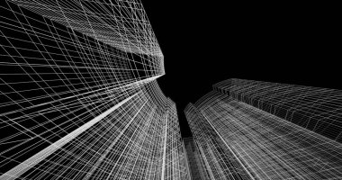 soyut mimari duvar kağıdı tasarımı, dijital konsept arkaplan