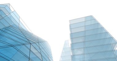 Mimari sanat konseptinde soyut çizgiler, minimum geometrik şekiller. 