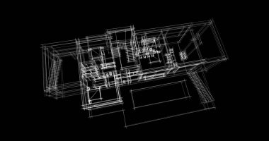 Arkaplanda mimari bina 3d illüstrasyon