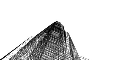 Mimari sanat konseptinde soyut çizgiler, minimum geometrik şekiller. 