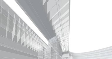 Arkaplanda mimari bina 3d illüstrasyon