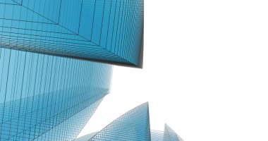 Arkaplanda mimari bina 3d illüstrasyon