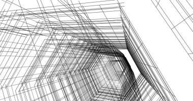 Arkaplanda mimari bina 3d illüstrasyon