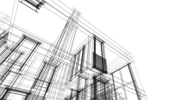 soyut mimari duvar kağıdı tasarımı, dijital konsept arkaplan