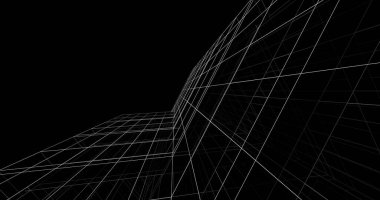 Mimari sanat konseptinde soyut çizgiler, minimum geometrik şekiller. 