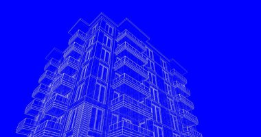 soyut mimari duvar kağıdı tasarımı, dijital konsept arkaplan