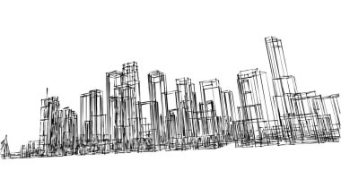 soyut mimari duvar kağıdı tasarımı, dijital konsept arkaplan