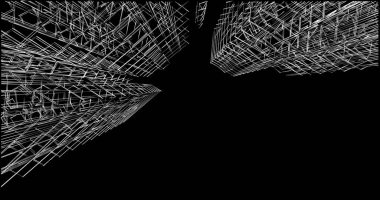 Mimari sanat konseptinde soyut çizgiler, minimum geometrik şekiller. 