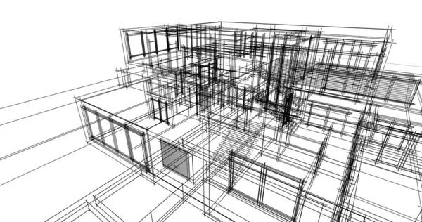 Arquitectura Edificio Ilustración Sobre Fondo — Foto de Stock